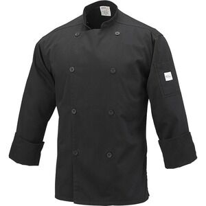 Mercer Culinary Genesis or Millennia unisex chef jacket in black, size 8X